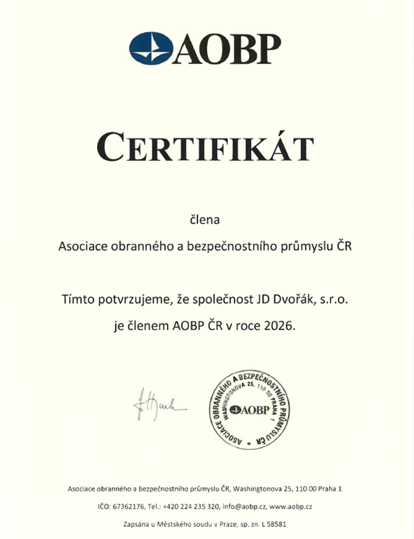 Certifikát AOBP CZ